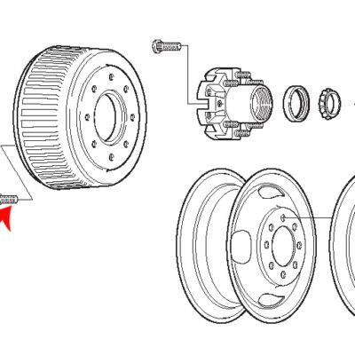 Drum Mounting Bolt for 9-15 Ton Trailers Part Number 2057518