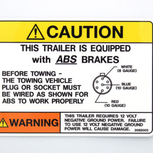 Caution Trailer Equipped with ABS Brakes Decal - Part Number 2062003