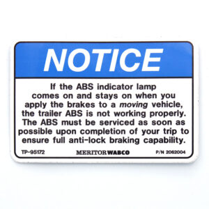 ABS Indicator Lamp Instruction Decal - Part Number 2062004