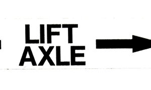 "Lift Axle" Toggle Valve Decal - Part Number 2062142