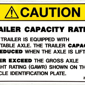 Trailer Capacity Warning Decal - Part Number 2062404