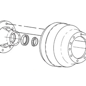 Webb 2023 10-Stud Hub Piloted Hub with Cups and Studs - Part Number 2062290