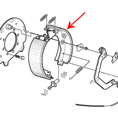 12-1/4" x 3-3/8" LH Shoe and Lining Kit - Part Number 2057232